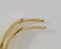 Large 28.57mm Signed Vintage Solid 14K Yellow Gold Sleek Modernist Graduated Circle Beveled Hinged Hoop Pierced Earrings