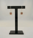 Long Handcrafted Signed Vintage Didae Sterling Silver & Faceted Red Heart-Shaped Bel Set Gemstone Dangle Hook Earrings