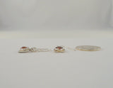 Long Handcrafted Signed Vintage Didae Sterling Silver & Faceted Red Heart-Shaped Bel Set Gemstone Dangle Hook Earrings