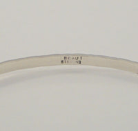 Detailed Signed Vintage Beau Sterling Silver Carved High Relief X's Dots & Ovals Stackable Round Bangle Bracelet Harlequin 7 5/8"