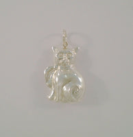 Large Detailed Vintage Double-Sided Repousse Sterling Silver Kitty Cat Wearing A Stylish Scarf Pendant