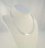 Handcrafted Vintage Mexican Sterling Silver 4.75mm Wide Sleek Collar Body Contoured Choker Flat Necklace