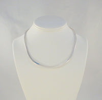 Handcrafted Vintage Mexican Sterling Silver 4.75mm Wide Sleek Collar Body Contoured Choker Flat Necklace