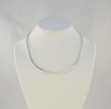 Handcrafted Vintage Mexican Sterling Silver 4.75mm Wide Sleek Collar Body Contoured Choker Flat Necklace