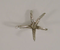 Dainty Signed Vintage Sterling Silver Dimensional Starfish Pendant Sea Star