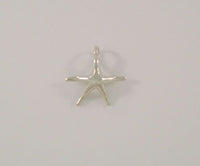 Dainty Signed Vintage Sterling Silver Dimensional Starfish Pendant Sea Star