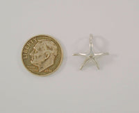 Dainty Signed Vintage Sterling Silver Dimensional Starfish Pendant Sea Star