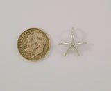 Dainty Signed Vintage Sterling Silver Dimensional Starfish Pendant Sea Star