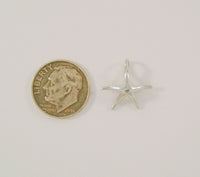 Dainty Signed Vintage Sterling Silver Dimensional Starfish Pendant Sea Star