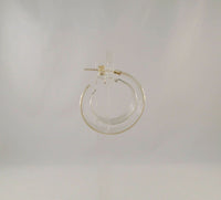 Large Vintage Artisan Sterling Silver & Gold Rope w/ Wirework Half Hoop Pierced Earrings