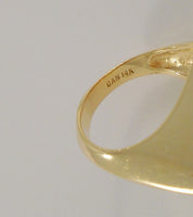 Bold Chunky Signed Vintage GAN 14K Solid Yellow Gold 22.5mm Wide Ultra Modernist Ring Heavily Crafted Size 7