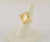 Bold Chunky Signed Vintage GAN 14K Solid Yellow Gold 22.5mm Wide Ultra Modernist Ring Heavily Crafted Size 7