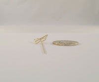 Vintage Solid 14K Yellow Gold 1980's Retro Modern Openwork Detailed Butterfly Stick Pin