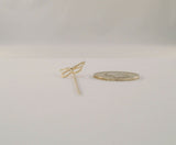 Vintage Solid 14K Yellow Gold 1980's Retro Modern Openwork Detailed Butterfly Stick Pin