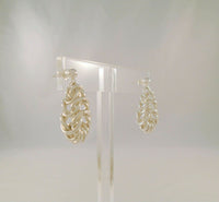 Large 32mm Vinatge Handmade Sterling Silver Intricate Byzantine Knot Drop Dangle Pierced Earrings