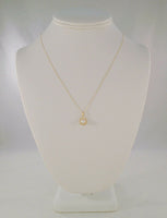 Detailed Vintage Solid 14K Yellow Gold w/ 5mm Natural Creamy White Pearl Filigree Rosette Pendant Necklace 18"