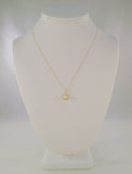 Detailed Vintage Solid 14K Yellow Gold w/ 5mm Natural Creamy White Pearl Filigree Rosette Pendant Necklace 18"