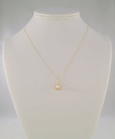 Detailed Vintage Solid 14K Yellow Gold w/ 5mm Natural Creamy White Pearl Filigree Rosette Pendant Necklace 18"