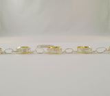 Sparkly Curvy Handcrafted Vintage Sterling Silver and Brilliant Lemon Yellow Pear Cut Faceted Citrine Toggle Bracelet 7.75"