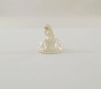 Whimsical Large Highly Detailed Signed Vintage JCF Dimensional Sterling Silver Chocolate Candy Kiss Pendant or Charm Heavy