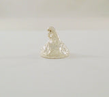 Whimsical Large Highly Detailed Signed Vintage JCF Dimensional Sterling Silver Chocolate Candy Kiss Pendant or Charm Heavy