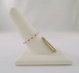 Signed Vintage Pandora Sterling Silver & Pink Enamel Curvy 3mm Curvy Stackable "Better Together" Band Ring Size 8