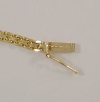 Vintage Solid 14K Yellow Gold 3.5mm Fancy Bismarck Link Bracelet w/ Safety Catch 7.25"