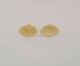 Large Finely Crafted Signed Vintage Barton Ballou Solid 14K Yellow Gold Milled Finish Oval Cufflinks Cuff Links