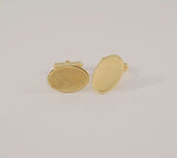 Large Finely Crafted Signed Vintage Barton Ballou Solid 14K Yellow Gold Milled Finish Oval Cufflinks Cuff Links