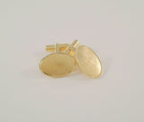 Large Finely Crafted Signed Vintage Barton Ballou Solid 14K Yellow Gold Milled Finish Oval Cufflinks Cuff Links