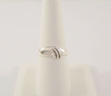 Unusual 1980's Vintage Carved Curvy Modern Open Loop & Wave Swoop Design Sterling Silver 8mm Band Ring Size 7.5