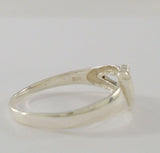 Unusual 1980's Vintage Carved Curvy Modern Open Loop & Wave Swoop Design Sterling Silver 8mm Band Ring Size 7.5