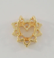 Sparkly Signed Vintage Solid 14K Yellow Gold & 1.1 CTW Cubic Zirconia Open Heart CZ Pendant