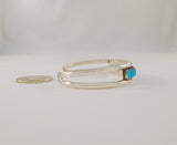 Handcrafted Signed Vintage Native American Sterling Silver & Needlepoint Blue Turquoise Zuni Cuff Bracelet New Mexico