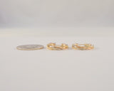 Vintage 14K Solid Yellow Rose & White Gold Tri-Tone 22mmSpiral Twisted Pipe Hinged Hoop Pierced Earrings