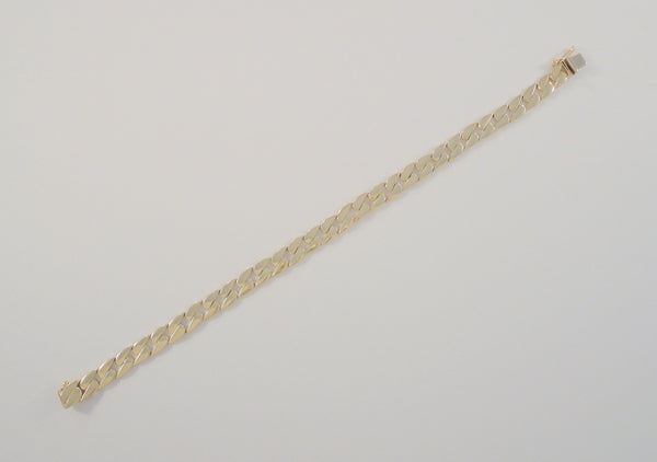 Vintage Solid 14k Yellow Gold Curb Chain Bracelet Real 