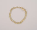 Heavy Signed Vintage Solid 14K Yellow Gold 7.9mm Wide Flat Curb or Cuban Link Bracelet w/ Safety Catch  8 5/16"