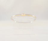 Vintage Italian 14K White & Yellow Gold Bangle Bracelet set w/ a Sparkly .36 Carat Round Brilliant Diamond 7"