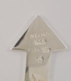 Large Handcrafted Signed Vintage Taxco Mexican Sterling Silver Modernist Carved Southwest Crooked Arrow Pin or Brooch TS-79